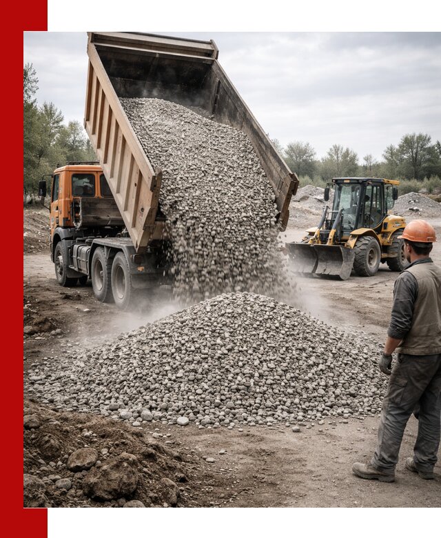 Доставка щебня в Амурске крупными и мелкими фракциями