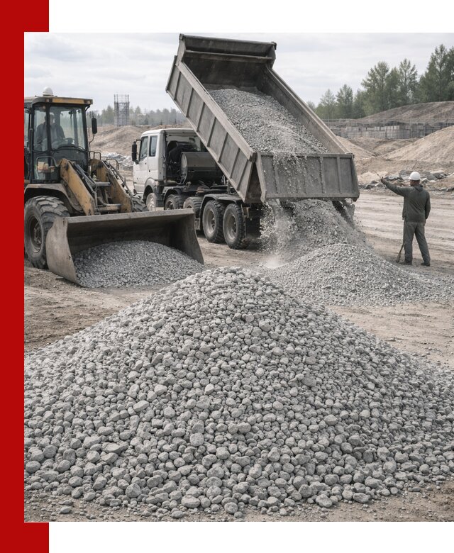 Доставка известнякового щебня фр. 5–20 в Амурске