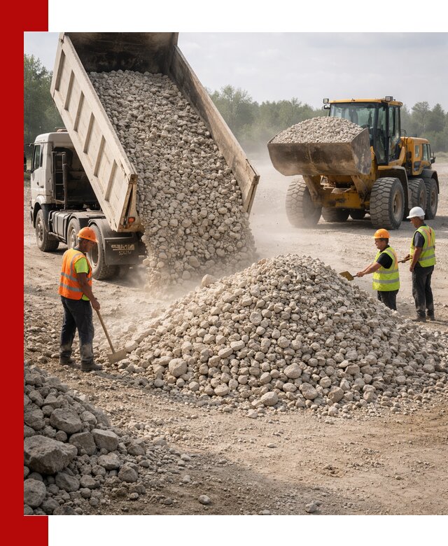 Доставка известнякового щебня фр. 40-70 в Амурске