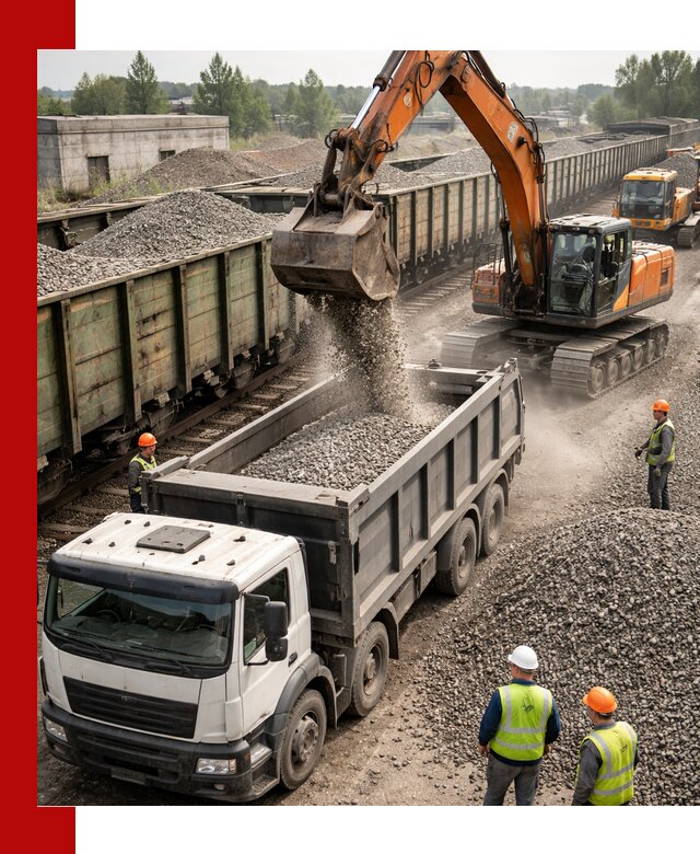 Железнодорожный щебень фракция 25–60 для поставок в Амурске