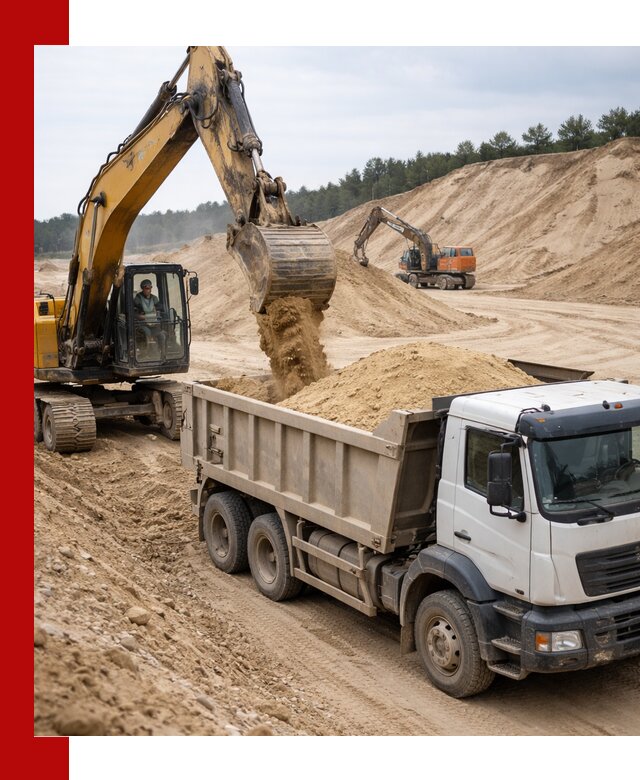 Доставка карьерного песка с самосвалами и разгрузкой в Амурске