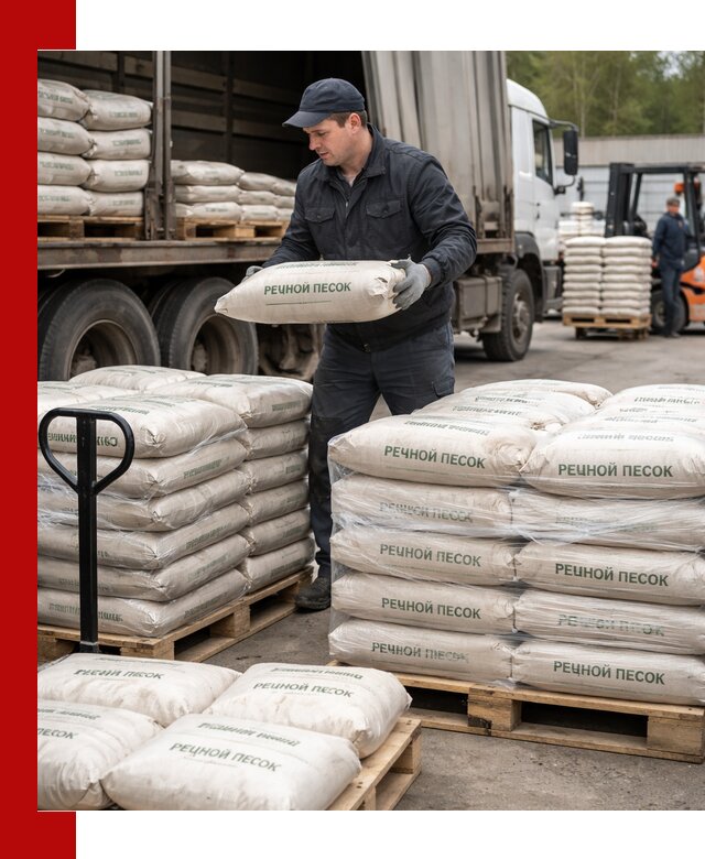 Речной песок в мешках с доставкой в Амурске