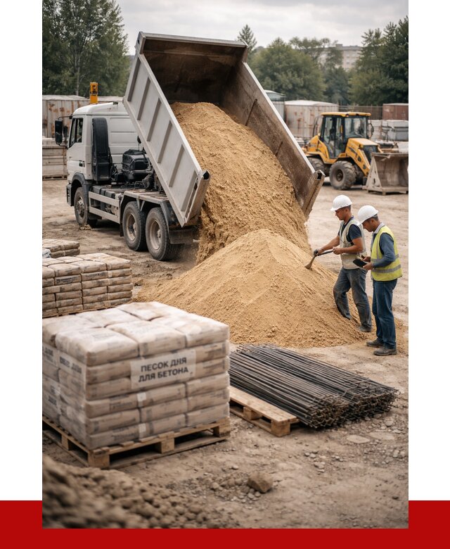 Песок для бетона в Амурске от 2583 р. с доставкой, ПРОНЕРУДМрс