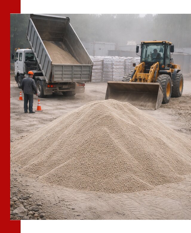 Кварцевый песок фракция 0–8 для стройработ в Амурске