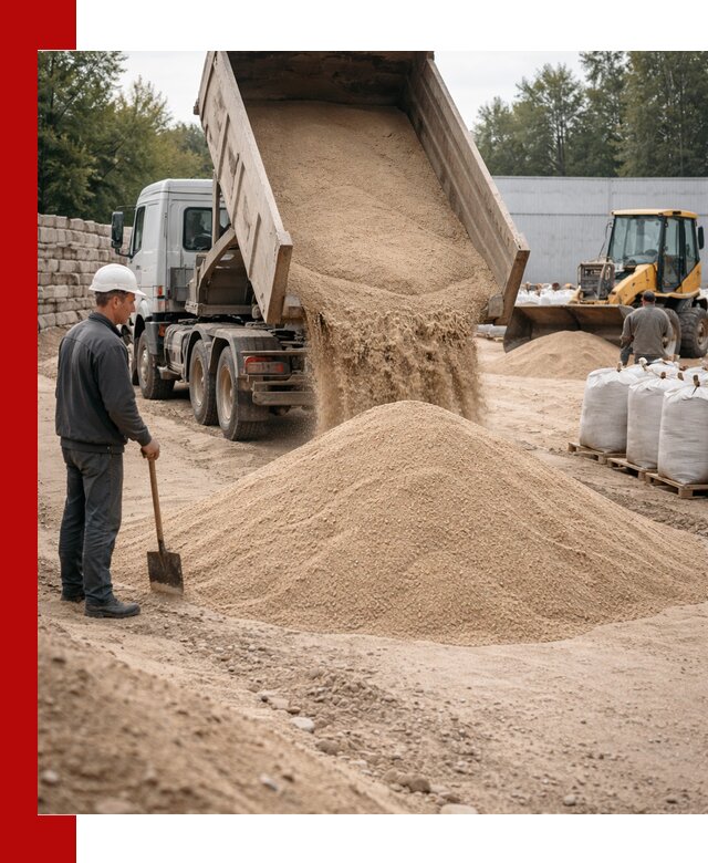 Кварцевый песок фракция 0–3 мм с доставкой в Амурске