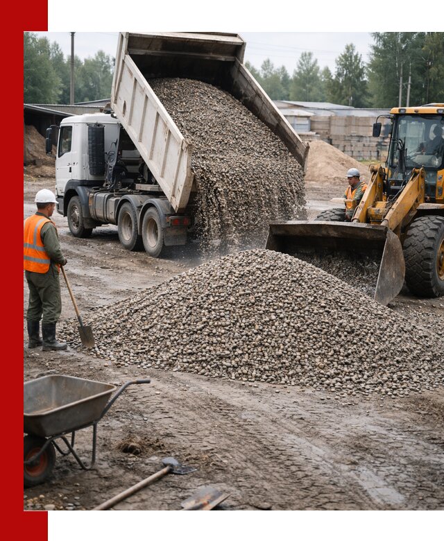 Мытый гравий с доставкой в Амурске от карьера до участка