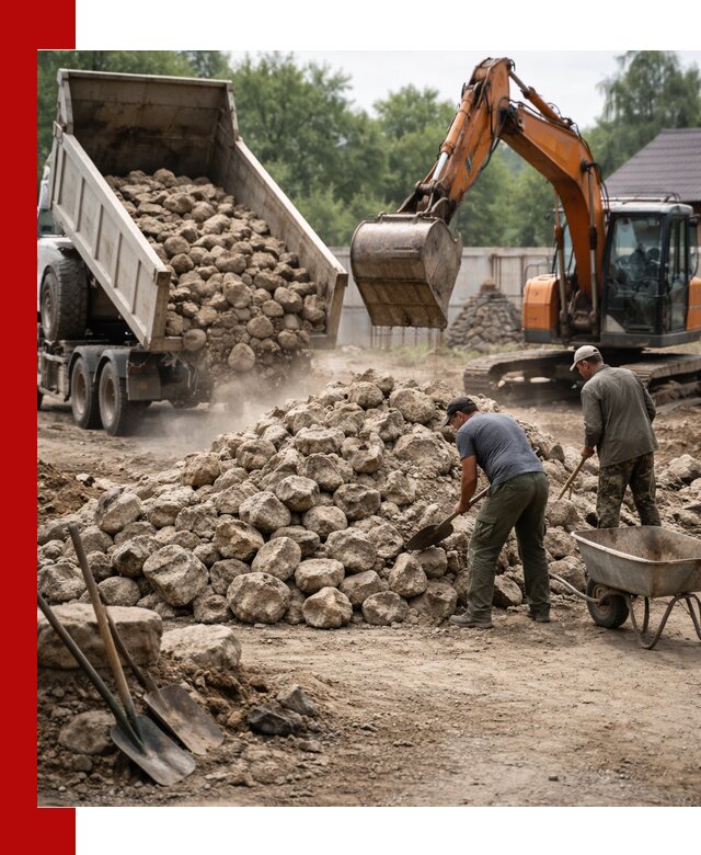 Доставка и разгрузка бутового камня в Амурске