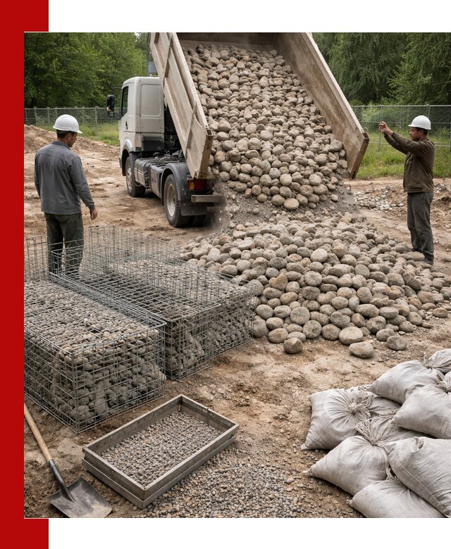 Камень для габионов фракция 70–151 в Амурске