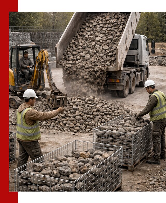 Камень для габионов фракция 100–201 в Амурске