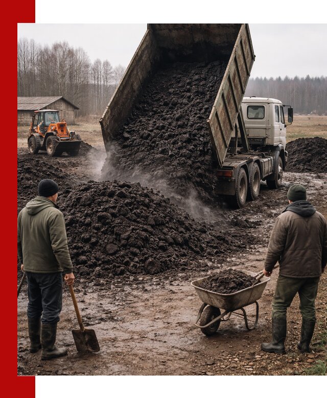 Доставка низинного торфа с разгрузкой и доставкой в Амурске