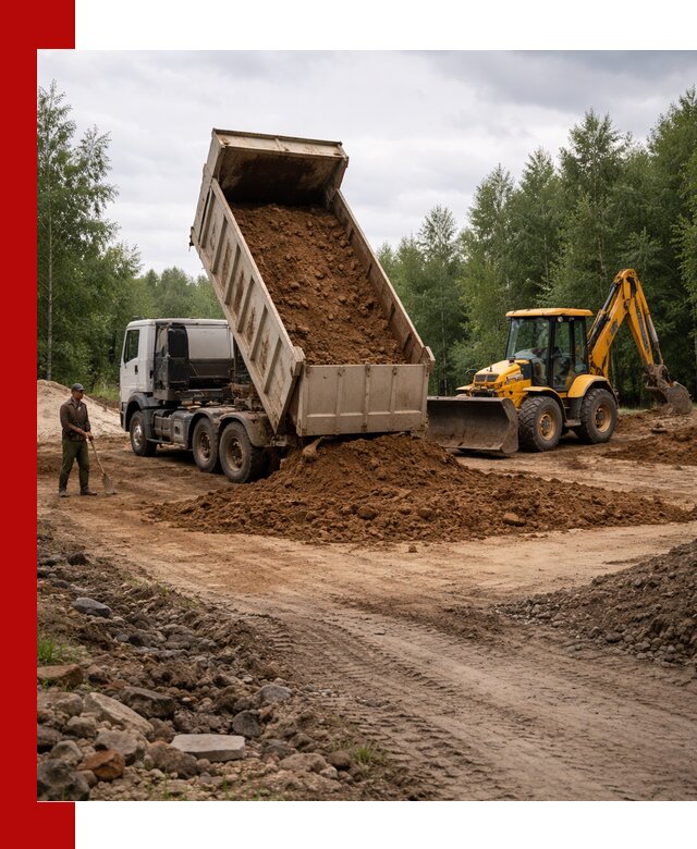 Доставка суглинка самосвалами в Амурске подсыпка и планировка