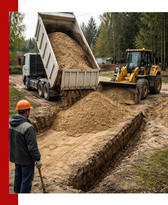 Доставка песчаного грунта в Амурске для строительных работ