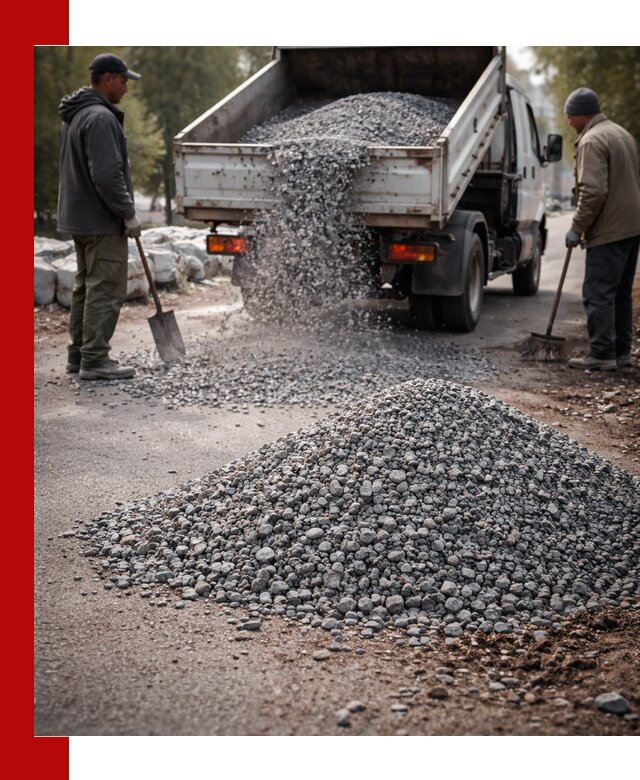 Гранитная крошка для посыпки дорог и тротуаров в Амурске