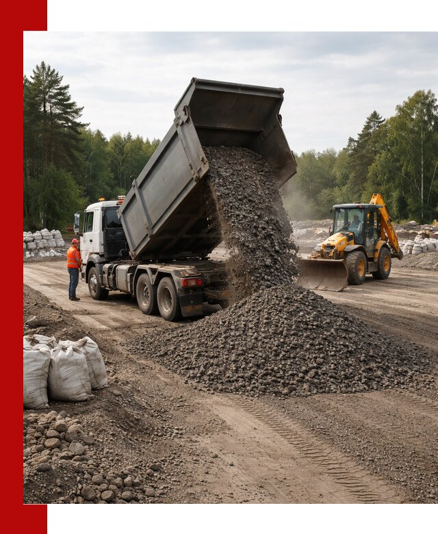 Доставка дробленого асфальта в Амурске для дорожных работ