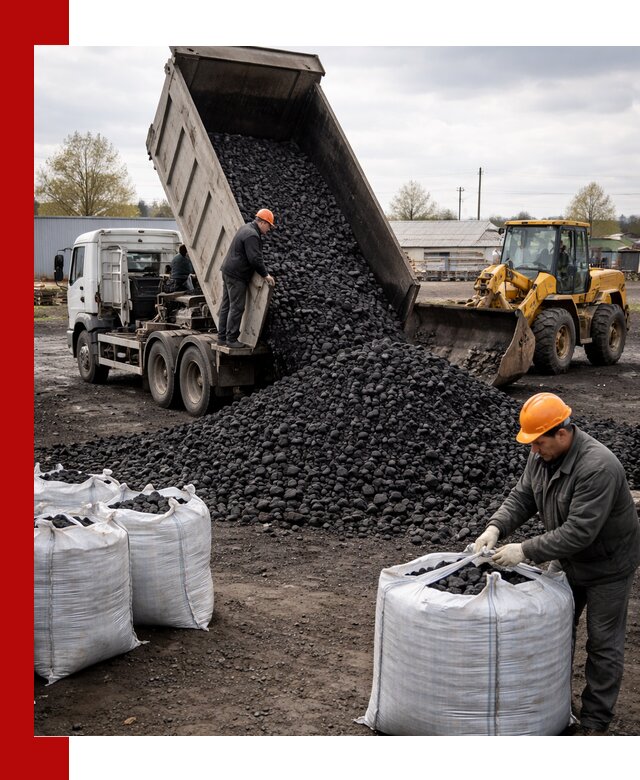 Доставка каменного угля в Амурске оптом и в розницу