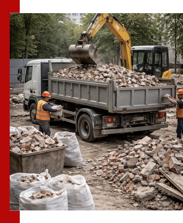 Вывоз строительного мусора в Амурске с самосвалами и контейнерами