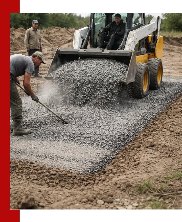 Устройство щебеночной подушки в Амурске для дорог и фундаментов